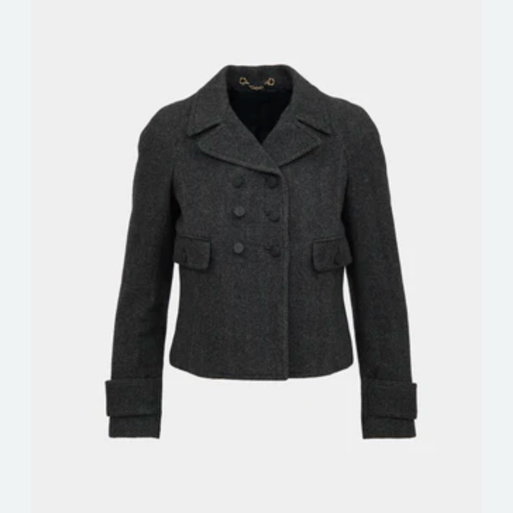 Gucci double breasted grey coat wool and cashmere - Picture 3 of 11